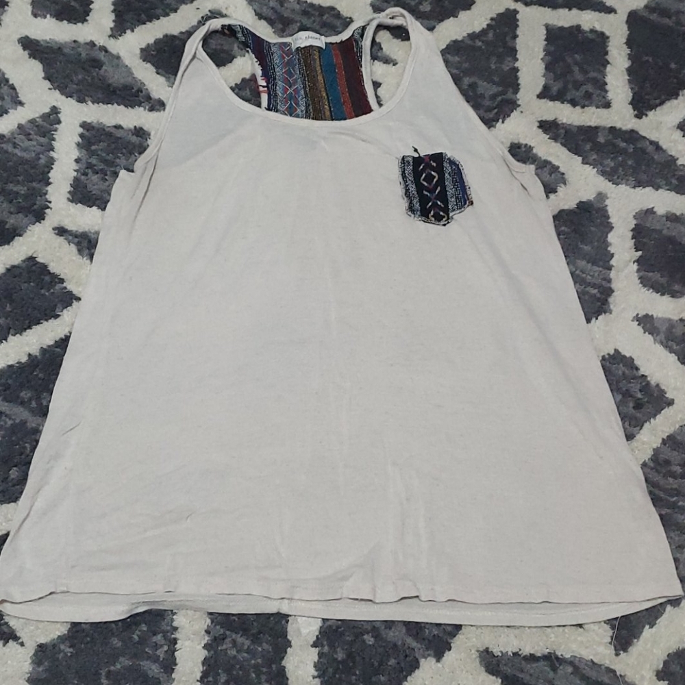 Blu plant aztec tank top